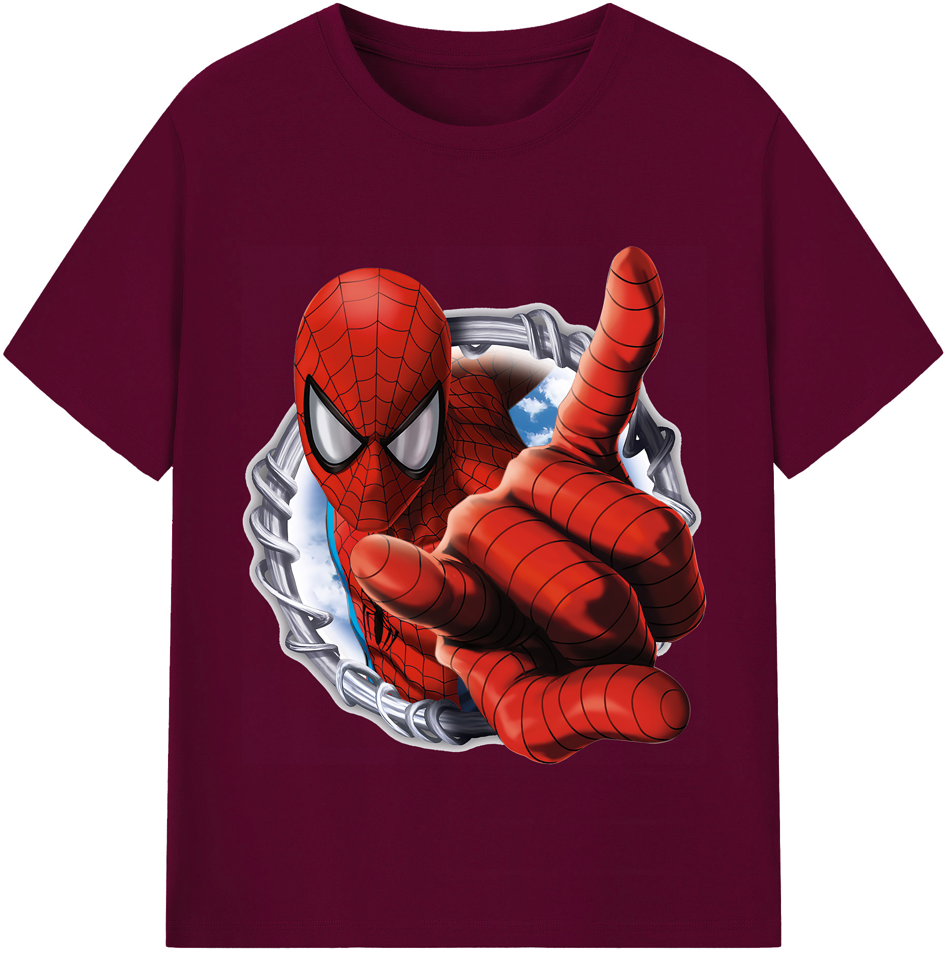 （画像用） Spider Man スパイダーマン レディースカジュアルプリントTシャツ（綿100％）